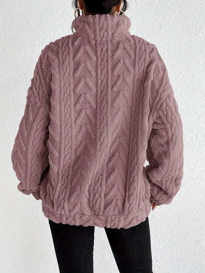 Dianne - Luxe Cable-Knit Fleece Sweatshirt