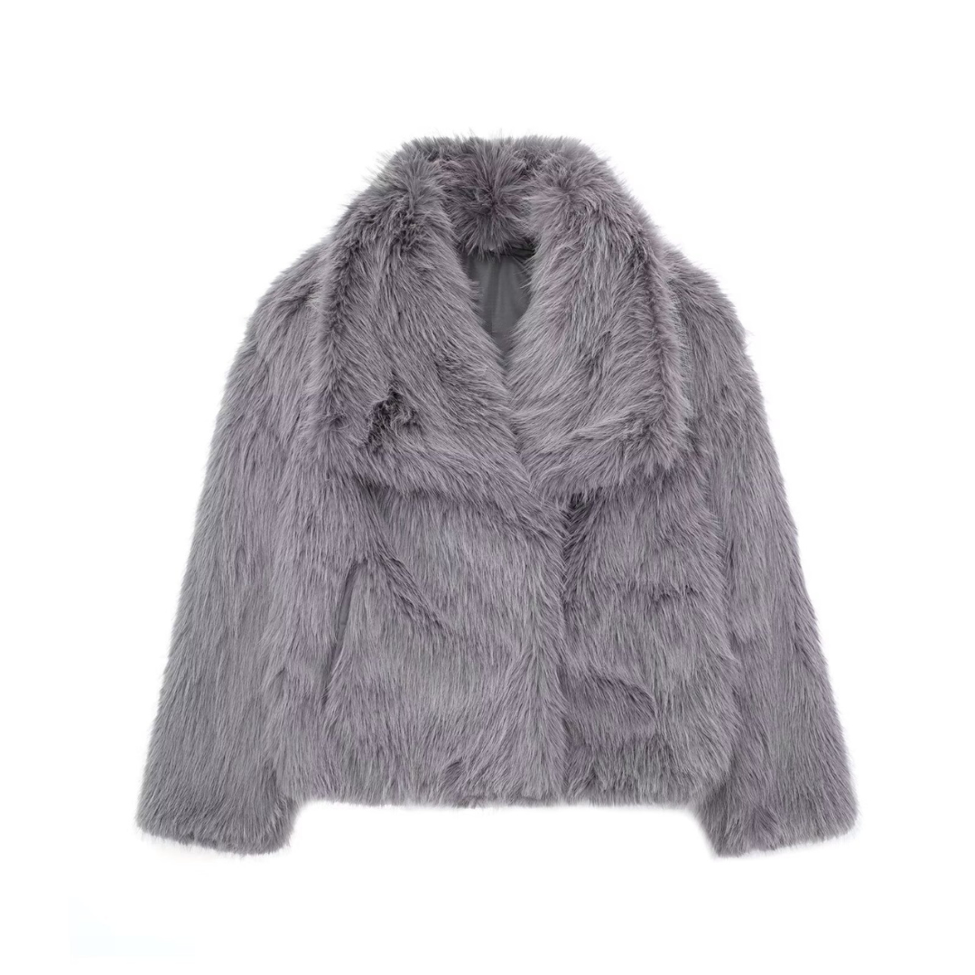 Yasmin - Coat with fur effect