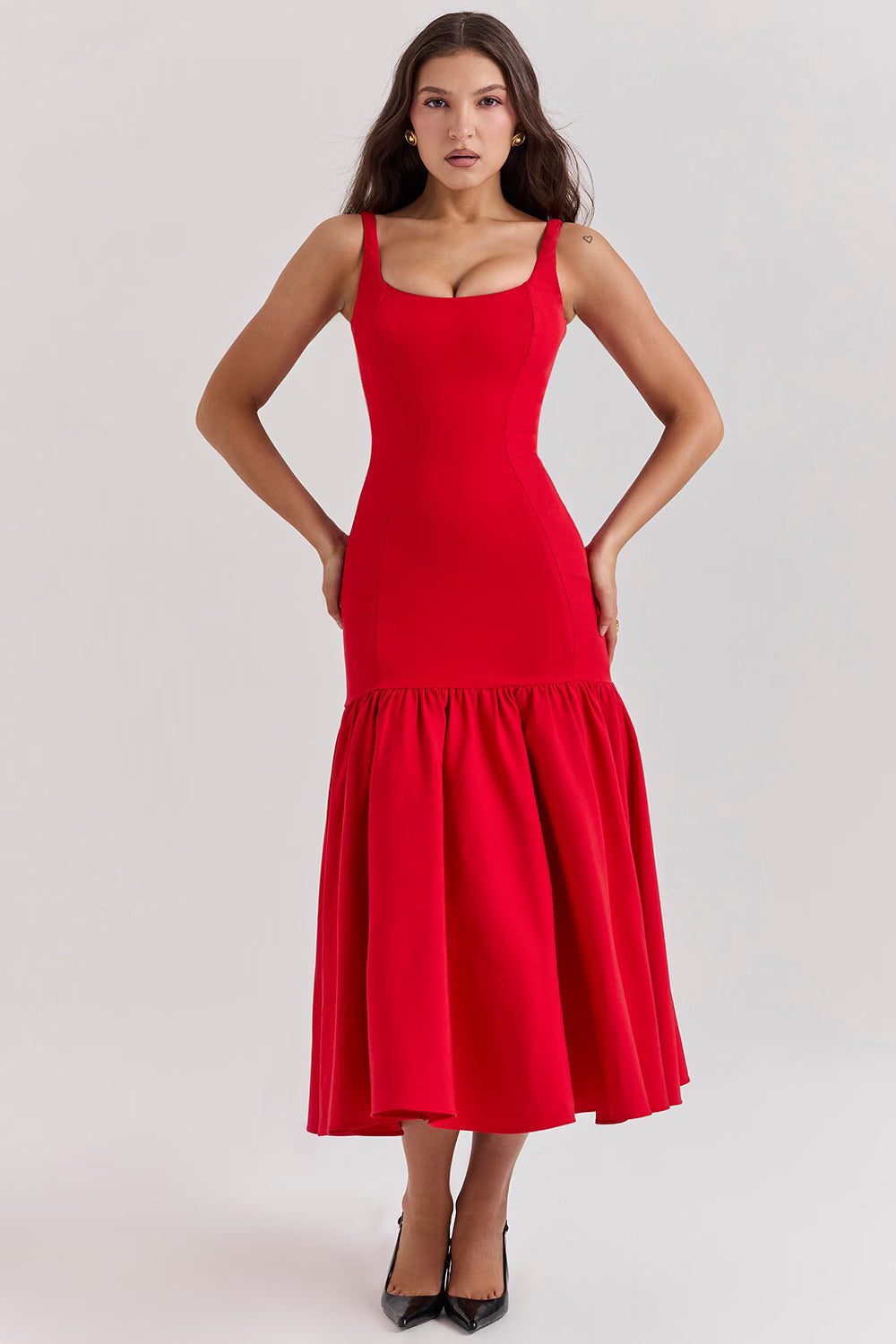 BIANCA MIDI DRESS - RED